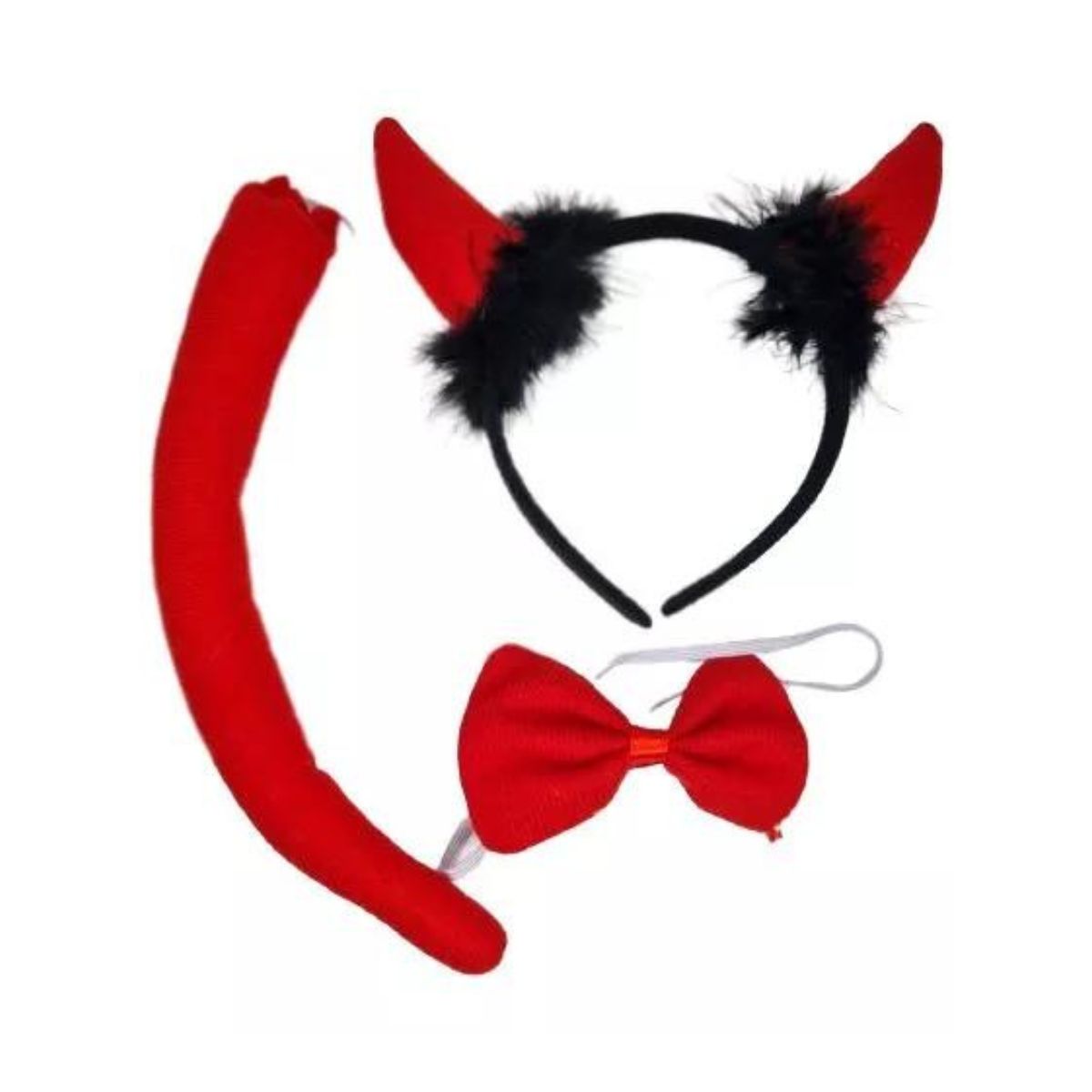 Kit Fantasia Diabinho Completo Acessórios Festa Carnaval Cosplay Halloween + Tridente + Saia Kit Fantasia Diabinho Completo Acessórios Festa Carnaval Cosplay Halloween + Tridente + Saia